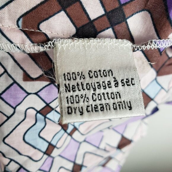 Lolita Jaca St Barth Top Lightweight Cotton Smocked Purple Print Size Small - Picture 7 of 8